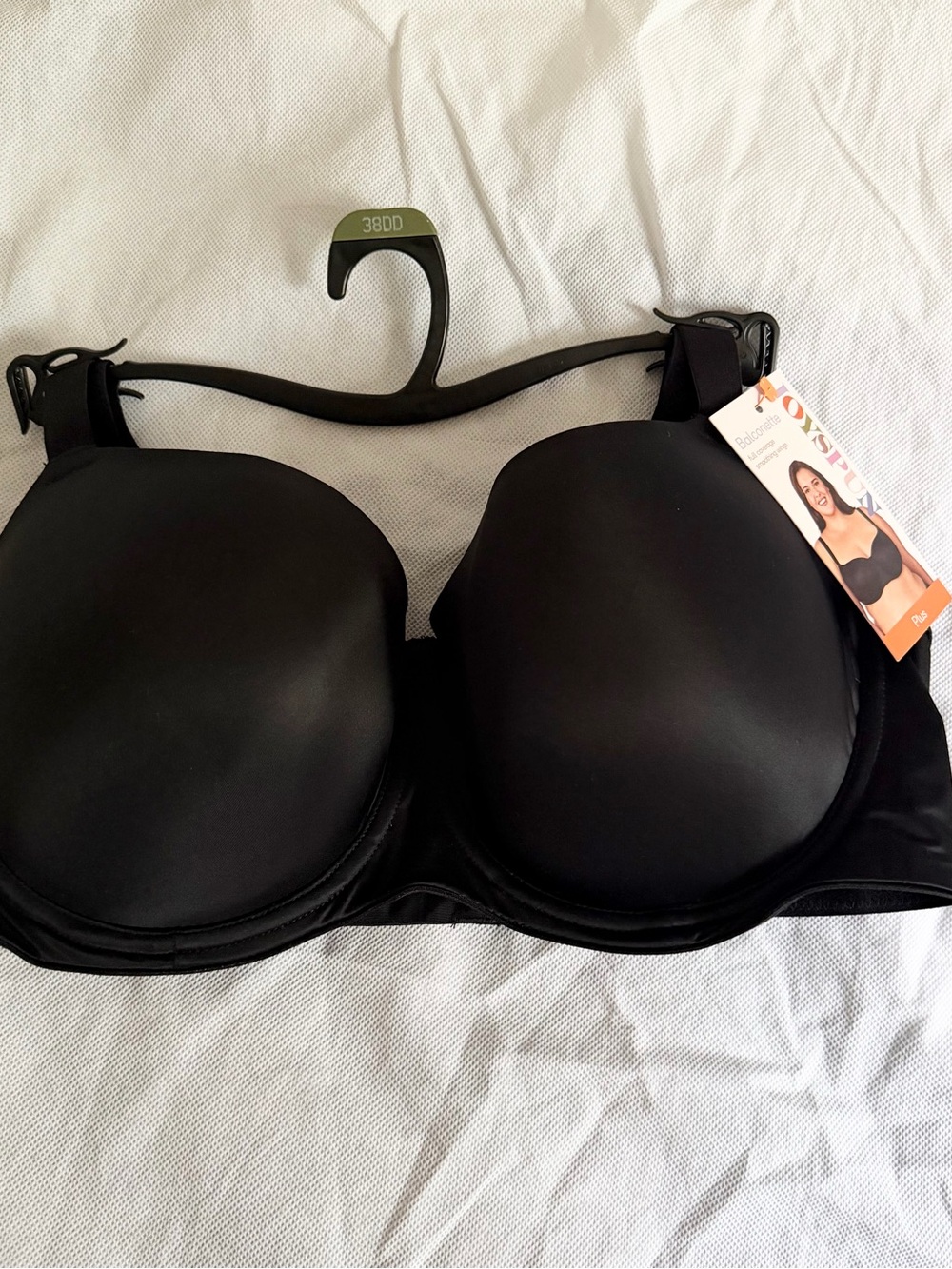 Joyspun Women's Plus Smooth Balconette Bra Black 
- 38DD